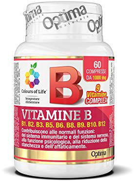 Colours of Life Vitamine B Complex - Integratore di Vitamine del Gruppo B - Senza Glutine e Vegano, 60 Compresse