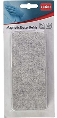 Nobo Whiteboard Eraser Refill Pads, Pack of 10, Dry Wipe Surfaces, 34534497