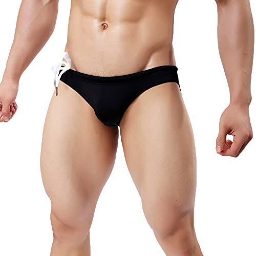 Feicuan Homme Comfort Swimming Trunk Maillots de bain Slips -L09,Noir,L