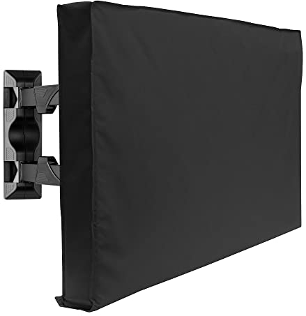 Mount Factory Outdoor TV Cover - 32 Model For 30 - 34 Flat Screens - Slim Fit - Weatherproof Weather Dust Resistant Television Protector - Black