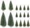 Ideen mit Herz Deko-Schneetannen, Verschiedene Größen, 6-15cm, 16 Stück | beschneite Tannen für Bastelarbeiten, Modelleisenbahn, Winterdekoration, Weihnachten, Advent