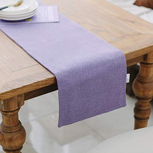 2 Stück Stoff in 1, Esstischläufer, 30,5 x 228,6 cm, Küche, Zimmer, Abendessen, Hochzeit, Geburtstag, Party, Jute, rustikaler Tischläufer, Flieder