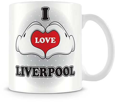 I Love Liverpool Mug - Add Photo - Personalised Love-Heart Hands Design Gift