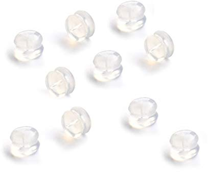 Fangfeen 10pcs Gummi Ohrring-Rückseite Stecker Kappe Klar weiche Silikon-Ohrstecker Stopper Earplugs