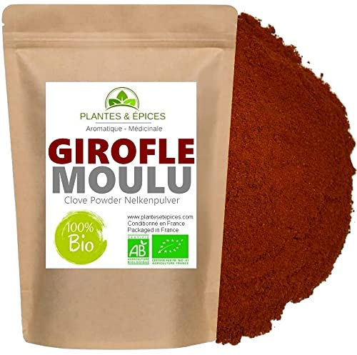 Plantes & Epices - Clou de girofle moulu en poudre 100% Naturel Sachet Fraîcheur Refermable (200g)