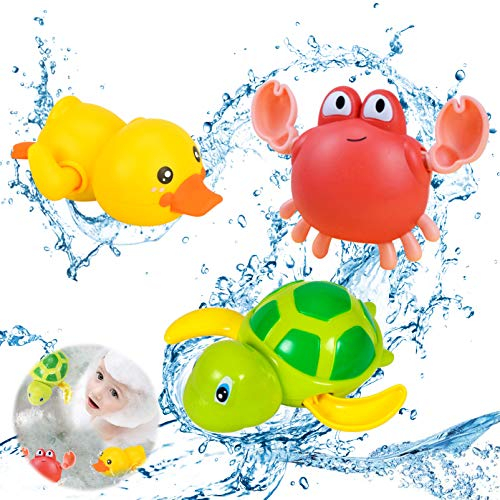 3 Pièces Tortues Bain Jouet,Bébés Jouet de Bain,Animal Bain Jouets Set,Tortue Baignoire Piscine Jouet Cadeau pour Bébés,Jeux Bain Enfant de Animaux,Jouet de Bain Tortue pour Les Tout-Petits (Couleur3)