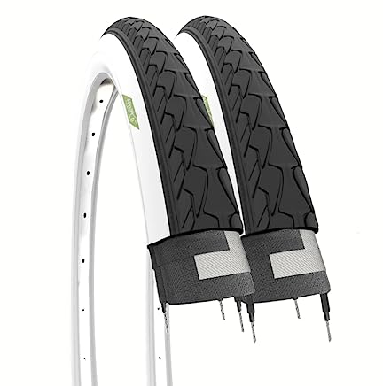Ecovelò Unisex – Erwachsene Reifen 700 x 35 C (37-622) 28 x 1.35 Citybike Rennrad Trekking 28 x 1 5/8 x 1 3/8 2, Schwarz-Weiß, Einheitsgröße
