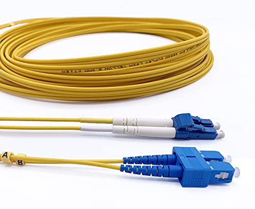 Elfcam® - Cavo Fibra Ottica LC/UPC per SC/UPC OS2 Monomodale Duplex 9/125um LSZH, 20M