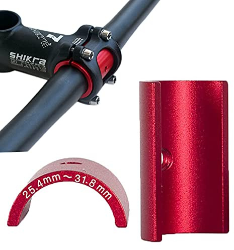 Lenkerhülse 25.4 auf 31.8 mm,Fahrradlenker Hülse,Lenkerschaft-Reduzierstück,Fahrradlenker Shim Spacer Spindelrohr-Reduzierstück Straßenradabdeckung Hülsenadapter (rot)