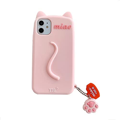 CrazyLemon für iPhone 6 / iPhone 6S Hülle, 3D Netter Karikatur Muster Weicher Silikon Schützender Hülle für iPhone 6S / iPhone 6 für Teenager Damen - Katze Rosa