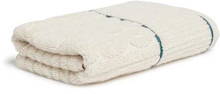 Möve Cosy Knits Zopf Allover Handtuch 50 x 100 cm aus 100% Baumwolle, Nature/deep Lake