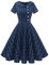 Wedtrend Robe Annee 50 Femme Vintage Rockabilly Robe Plissé avec Manches Courtes WTP20007 NavyPlaids L