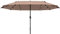 Outsunny sombrilla con LED sombrilla doble 440 x 260 cm sombrilla de jardín sombrilla de mercado gran sombrilla de patio con manivela ovalada metal caqui