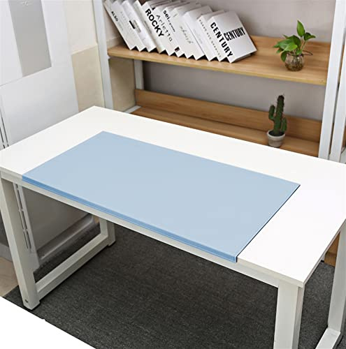 SK Studio Schreibtischunterlage mit Kantenschutz Wasserdichte PU Leder, Rutschfeste mit Kantenverriegelung Mausunterlage für Computertastatur, PC und Laptop Hellblau, 70x40cm