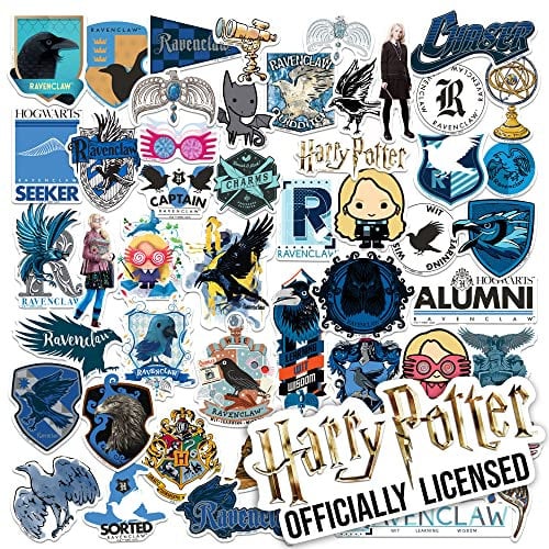 Harry Potter Ravenclaw Theme Sticker Pack Die Cut Vinyl Stickers Variety Pack - Laptop, Water Bottle, Scrapbooking, Tablet, Skateboard, Indoor/Outdoor - Set of 50