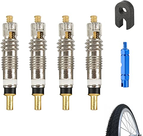 Presta-Ventilkernset,6pcs Fahrradventil Adapter Set,Fahrradventil Adapter Französisches,Fahrrad Ventil-Einsatz,Presta Ventileinsatz,Ventiladapter Fahrrad,Ventilschlüssel,Ventilschrauber