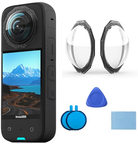 Gdraco Objektivabdeckung für Insta 360 X3 Action Kamera, hoher Zähigkeit Material Anti-Scratch klebrige Linse Objektivschutz,HD Vollständiger Linse Schutzfolie zubehör Kameraschutz