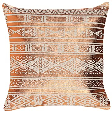 Dekokissen mit Füllung Motiv Baumwolle kupfer Metallic Effekt 50 x 50 cm Oujda