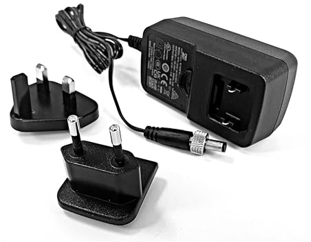 FOURKAY 12 Volt 2.5Amp 30 Watt DC Lockable Power Supply Unit, PSU | DC Power Supply Unit with detachable plugs; Delivers 12Volts 2.5Amps 30Watts, NBS30D120250D5