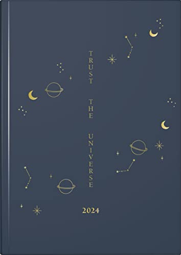 rido/idé Wochenkalender „Universe“ 2024 2 Seiten = 1 Woche A5 dunkelblau