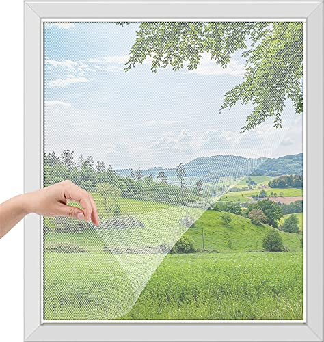 KOKOBOX Zanzariera Finestra Rete Zanzariera Antizanzare Può Essere Tagliata Individualmente Adesiva Zanzariera Attacca e Stacca Per Zanzariera Incluso (Zanzariera 60X150 cm,Bianco)