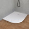 Inbagno Piatto Doccia semicircolare Destro 70x90 in Resina Bianco Effetto Pietra, Ultra Slim e Antibatterico, riducibile su Misura, griglia di Scarico Reversibile, Loren