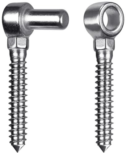 Insaga Charnière de Portail M16, 1 Set Quincaillerie à œillet et Goupille Crochet à Vis de Ferme Robuste en Métal pour Clôture en Bois/Portail de Jardin/Portail de Champ/Allée, 11cm