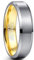 NUNCAD Wolfram Ring für Männer Frauen 6mm Silber und Gold Verlobungsring für Partner Freund Größe 57 (18.1)