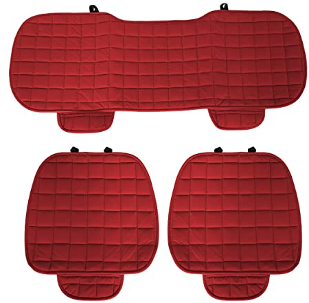 Auto Accessori Lupex Coprisedile Seduta 3 pezzi Universale Auto | Protezione Sedile 2 Anteriore e 1 Posteriore | Protector Comfort Automotive Cuscino Interni (Rosso)