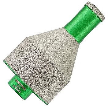 KURSTOL - Broca de diamante (20 – 50 mm, broca de taladrado con rosca M14, para taladrar en seco, porcelana, baldosas de granito, mármol, sierra de campana, trozo de diamante, 20 – 50 mm