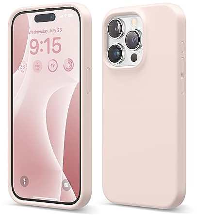 elago Flüssig Silikon Case Kompatibel mit iPhone 15 Pro Hülle, Premium Silikon Handyhülle, Ganzkörper Schutzhülle [4 Lagige Stoßfeste Struktur], Kratzfestes Weiches Mikrofaserfutter (Lovely Rosa)