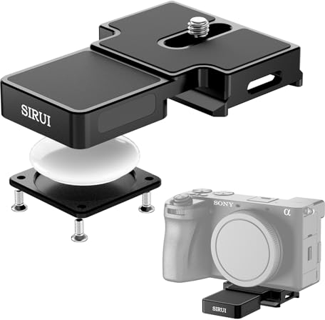 SIRUI AM-at Schnellmontageplatte für AirTag, Arca Quick Release Plate für DJI Gimbals, 1/4-20 Schraube, M2,5-Schrauben-Installation, kompatibel mit spiegellosen Kameras