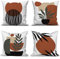 ASDCXZ Boho Kissenbezug 50x50 cm 4er Set, Modern Abstrakt Schwarz Blätter Sonne Weiß Sofa Dekokissen Kissenbezüge Kissenhülle Waschbar Polyester Flachs Textil Outdoor Kopfkissenbezug Kissen Bezug