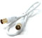 DRUT 50cm TV Male to Male Plug Coaxial Cable RG6 Aerial Digital Antenna RF Fly Lead Cable Straight Ends, White Gold 1.6ft