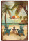Blechschild Sonnenschirm Für Den Strandkorb Am Meer 20X30cm Metall Schilder Retro Deko Hängeschild Vintage-Dekoration Metallschild Für Bar Garten Wohnzimmer