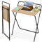 LIFEZEAL Scrivania Ufficio Pieghevole Salvaspazio, 60x40cm, Portatile, Montato, Piccola Scrivania Richiudibile Porta Computer, Laptop, Tavolo, Postazione di Lavoro, in Metallo+Legno, Max 50kg