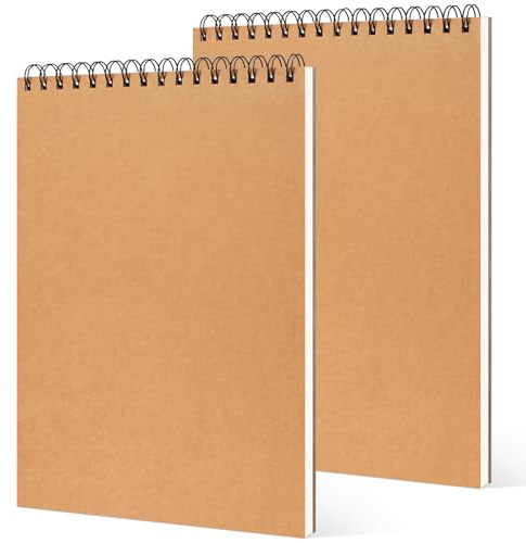 2 Pack Skizzenblock A3 Zeichenblock Spiralbindung - Mikroperforiertes Zeichenpapier - 80 Blatt 160 GSM Zeichenbuch, Zeichenblock zum Skizzieren, Hochformat - 43 x 29,8 cm