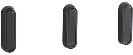 BGL Haken Set, 3 Stück, schwarz, oval und robust, verstecktes Design, ideal für Jacken, Handtücher und Taschen, für Bad, Küche und Flur