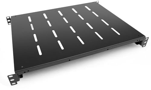 Globalrack SLFTP-1U13-20, 600 mm (19 Zoll) Serverregal, 48,3 cm (19 Zoll), feste 4-Pfosten-Rack-Montage, verstellbare Einbautiefe von 35 bis 52 cm (19 Zoll), Schrankablage, geeignet für Netzwerkgeräte