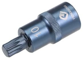 TOP-VIGOR Douille triple cannelée carrée, 1,27 cm x M10 (10 mm), embouts en acier S2 de qualité supérieure, embout de 5,1 cm de longueur pour réparation de voitures, camions (pour utilisation manuelle