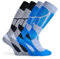 Basic Treasure 2er Pack Skisocken Herren 43-46 Schwarz/Blau, Warm und Lang Skistrümpfe, Ski Socken, Extra Starke Polsterung, Skisocken für herren und Damen