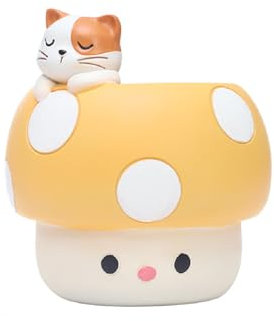 HUSSATOP Joli petit pot à crayons en résine Kawaii Chat Chien Dinosaure Lapin Animal Trombone Brosse à dents Mini Rangement Organisateur Bureau Décorations