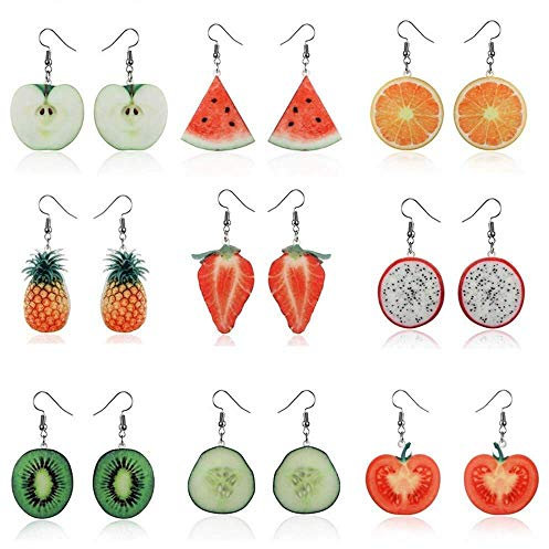 Mode Tropfen Baumeln Ohrringe Sets, Trendy Aussage Kreative Lustige Nette Acryl Obst Ohrringe Sets Für Frauen Langlebig und Nützlich