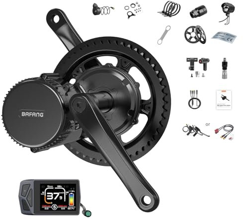 Bafang Mittelmotor 250W 36V BBS01B CAN Version Elektrofahrrad Umbausatz mit EKD01 Mehrsprachig Ebike Display, für 68mm Tretlager Mountainbike, Rennrad, Pendlerfahrrad