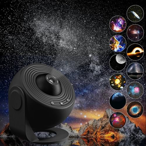 YunLone Home Planetario Nebulosa Luna Pianeti Stella Proiettore da soffitto con 13pcs Film Discs, Quite, Luce notturna lampada di proiezione