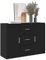 Myheimly Sideboard, Kommode mit Schubladen Türen Griffen, Beistellschrank für Wohnzimmer Flur, Anrichte Highboard Schwarz 90,5x29,5x65 cm Holzwerkstoff