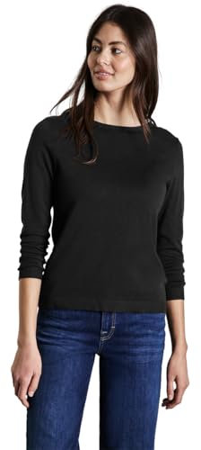 STREET ONE Damen A302973 Weicher Strickpullover, Schwarz, 40 EU