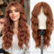 Esmee Long Wave Auburn Perücke für Frauen mit Vorhang Pony Natürliche Synthetische Haar Perücken für den täglichen Gebrauch Party