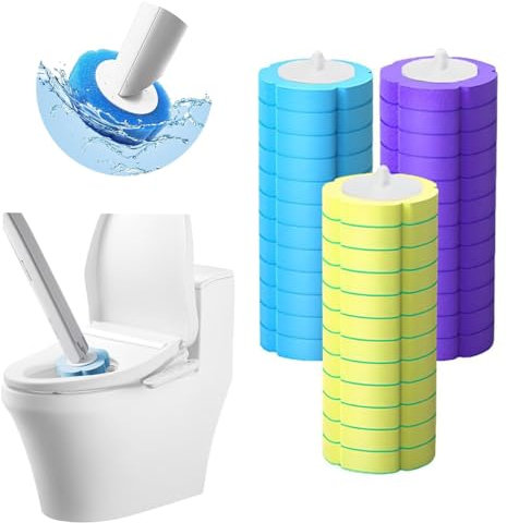 Disposable Toilet Cleaning System, 2025 New Disposable Toilet Cleaner Brush, Disposable Replacement Brush Head, Cleaning System Toilet Wand for Sink Bathtub Wash Pool (Ocean+Lemon+Lavender)