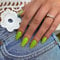 KQueenest Soft Gel Press on Nails Almond Medium, Light Green False Nails Almond, Glossy Solid Color Stiletto Fake Nails Set, Natural Reusable Stick on Nail for Women Finger Daily Wear 24 Pcs